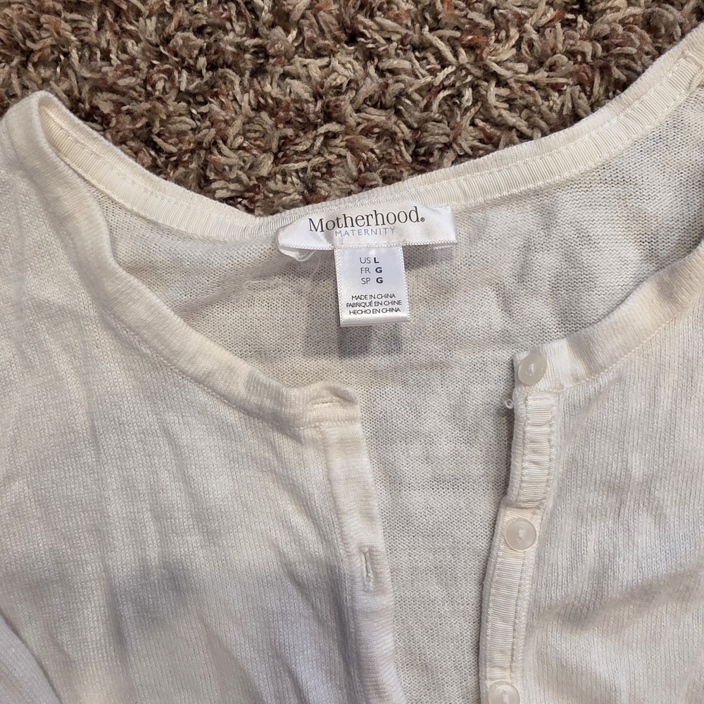 Motherhood Maternity Ivory Henley Top